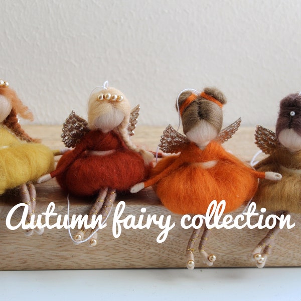 Felt fairy in warm autumn colors Soft fairy ornaments fairy ornaments Little fairy decor