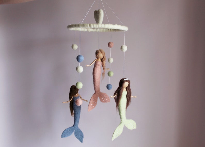 Mermaid Fairy baby crib mobile Mermaid fairy girl Nursery ornament image 9