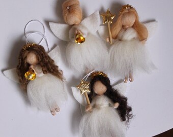 Handmade Wool Angel Ornament • Christmas Gift • Symbolic Keepsake