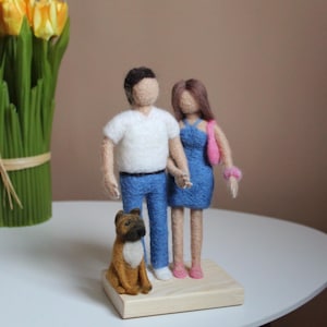 Needle Felted Fall Love Figurines - Handmade Romantic Gift - Wool sculpture - Anniversary Gift - Gift for Loved Ones