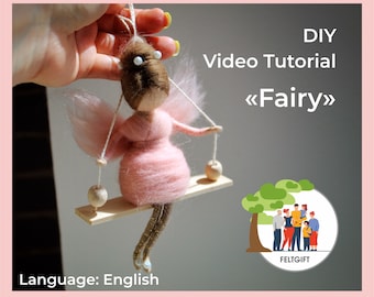 Video Tutorial Fairy, DIY Video, Felting tutorials, Felted Fairy, Tiny Fairy