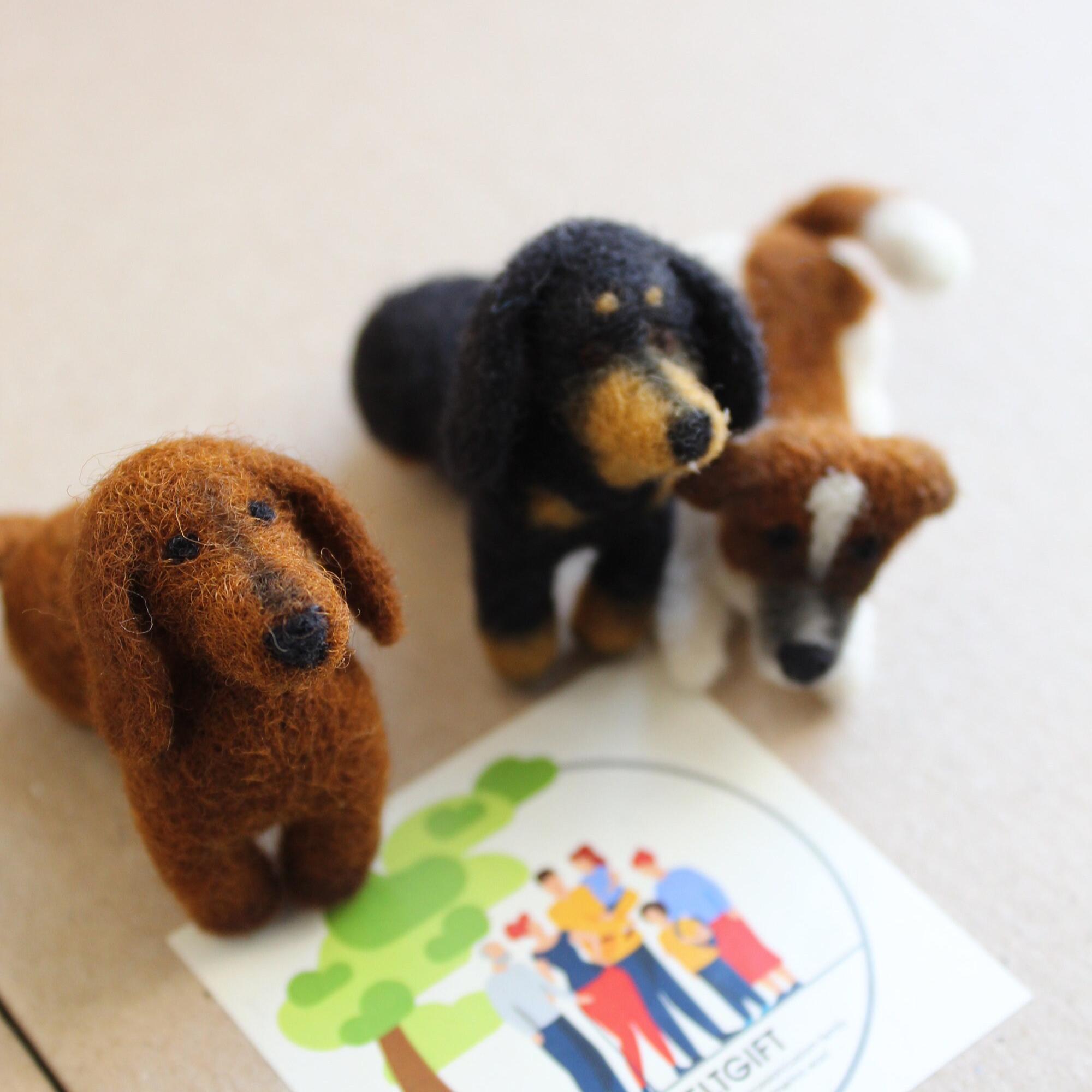 Felted Pets Custom Needle Felted Dog From Photo, Miniature Wool Dog Figurine ...