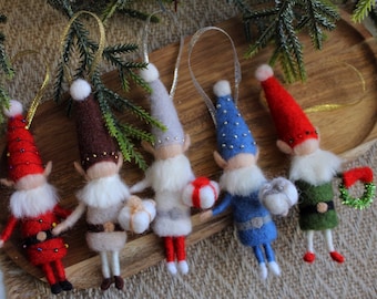 Needle felted Christmas Elf, Christmas ornaments,  fairy Christmas ornament
