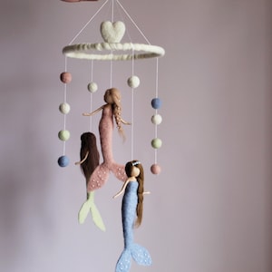 Mermaid Fairy baby crib mobile Mermaid fairy girl Nursery ornament image 1