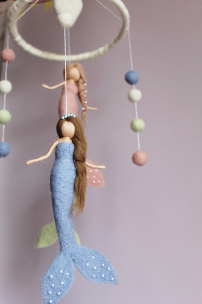 Mermaid Fairy baby crib mobile Mermaid fairy girl Nursery ornament image 3