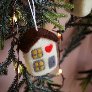 Holiday Plush House and Tree Ornaments - Christmas Gift Idea