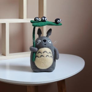 Handcrafted Wool Anime Figurine: Totoro Inspired Gift