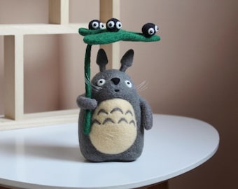 Handcrafted Wool Totoro Figurine – Unique Anime Gift