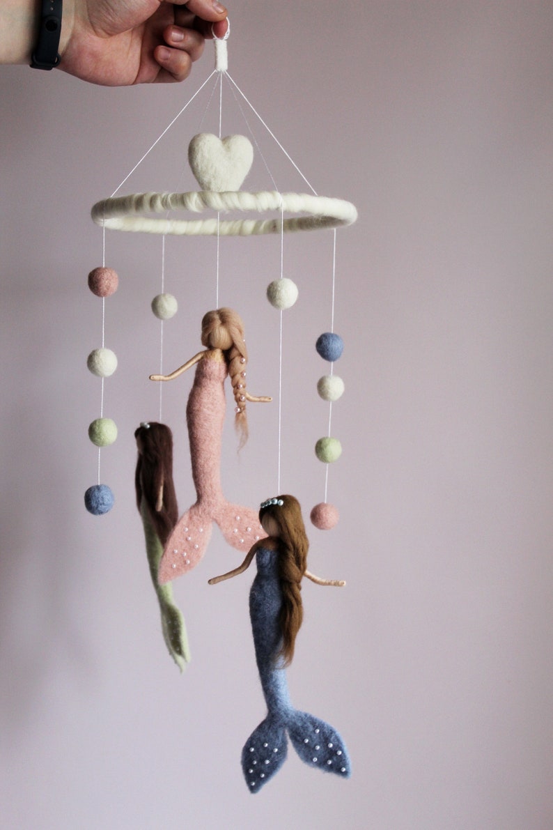 Mermaid Fairy baby crib mobile Mermaid fairy girl Nursery ornament image 10