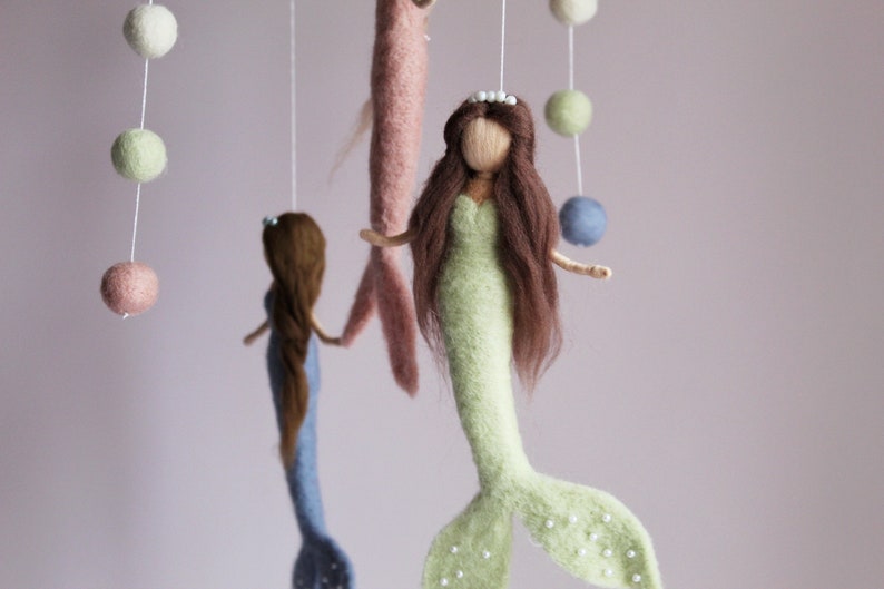 Mermaid Fairy baby crib mobile Mermaid fairy girl Nursery ornament image 6