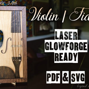 Violin / Fiddle - SVG laser cut files - for Glowforge & Laser Cutters - Music Collection