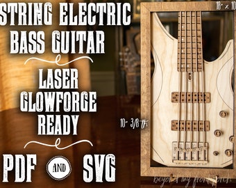 5-strunowa gitara basowa - pliki SVG wycinane laserowo - dla Glowforge i laserów tnących - kolekcja muzyczna