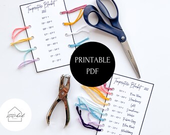 PDF Printable Temperature Blanket Color Card | PDF Template | Crochet and Knitting Tools |