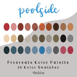 Poolside Procreate Palette / Procreate / Digital / Instant Download