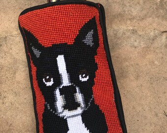 Custom hand painted needlepoint eyeglass cases