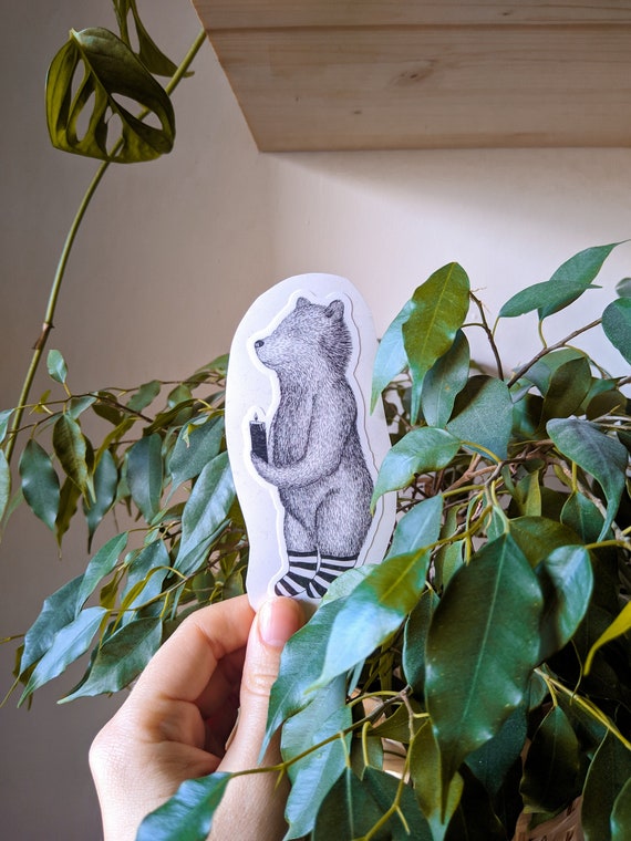 Cozy Bear Die Cut Vinyl Sticker Etsy