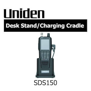 Uniden SDS150 Handheld Radio Scanner USB-C Angled Desk Stand Charging Cradle w/ Holder for Battery and Antenna