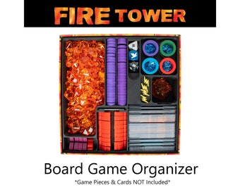 Inserto organizador de caja para juego de mesa Fire Tower para Base, Deluxe, Super, Rising Flames y más