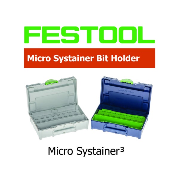 Festool Tanos Micro Systainer3 SYS3 Micro XXS 33 T-LOC 22 1/4in Bit Holder Insert