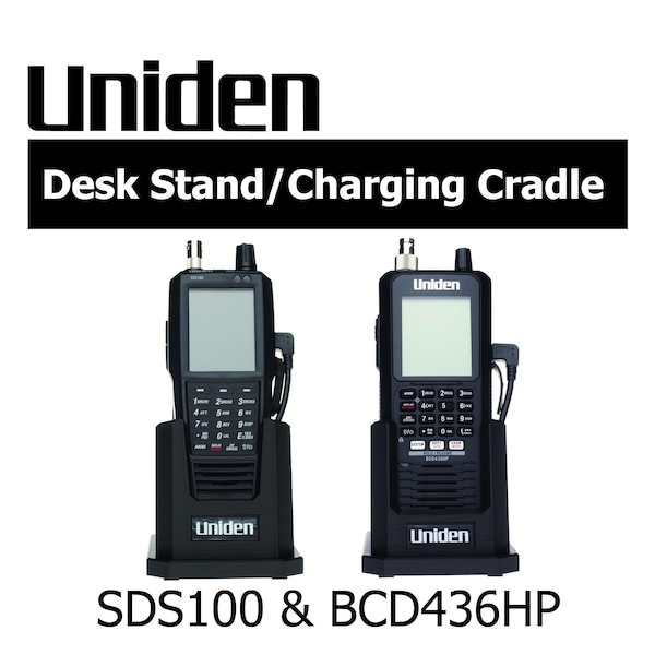 Uniden SDS100 & BCD436HP Mini scanner radio portatif USB ou USB-C avec support de bureau incliné avec support pour batterie et antenne