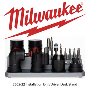 Multi-head Drill/Driver Stand Desk Workbench Organizer - Milwaukee 2505-22, DeWALT DCD703F1 5-in-1, Bosch GSR12V Flexiclick