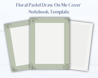 Floral Pastel Draw On Me Cover Notebook Template