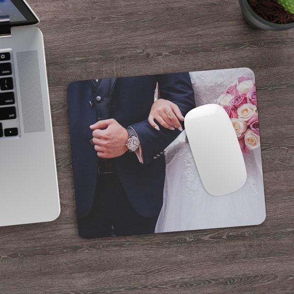 Personalized Photo Mouse Pad | Custom Picture Mouse Pad | Custom Pet Photo Mousepad | Wedding Work Gift | Gift for Mom or Dad