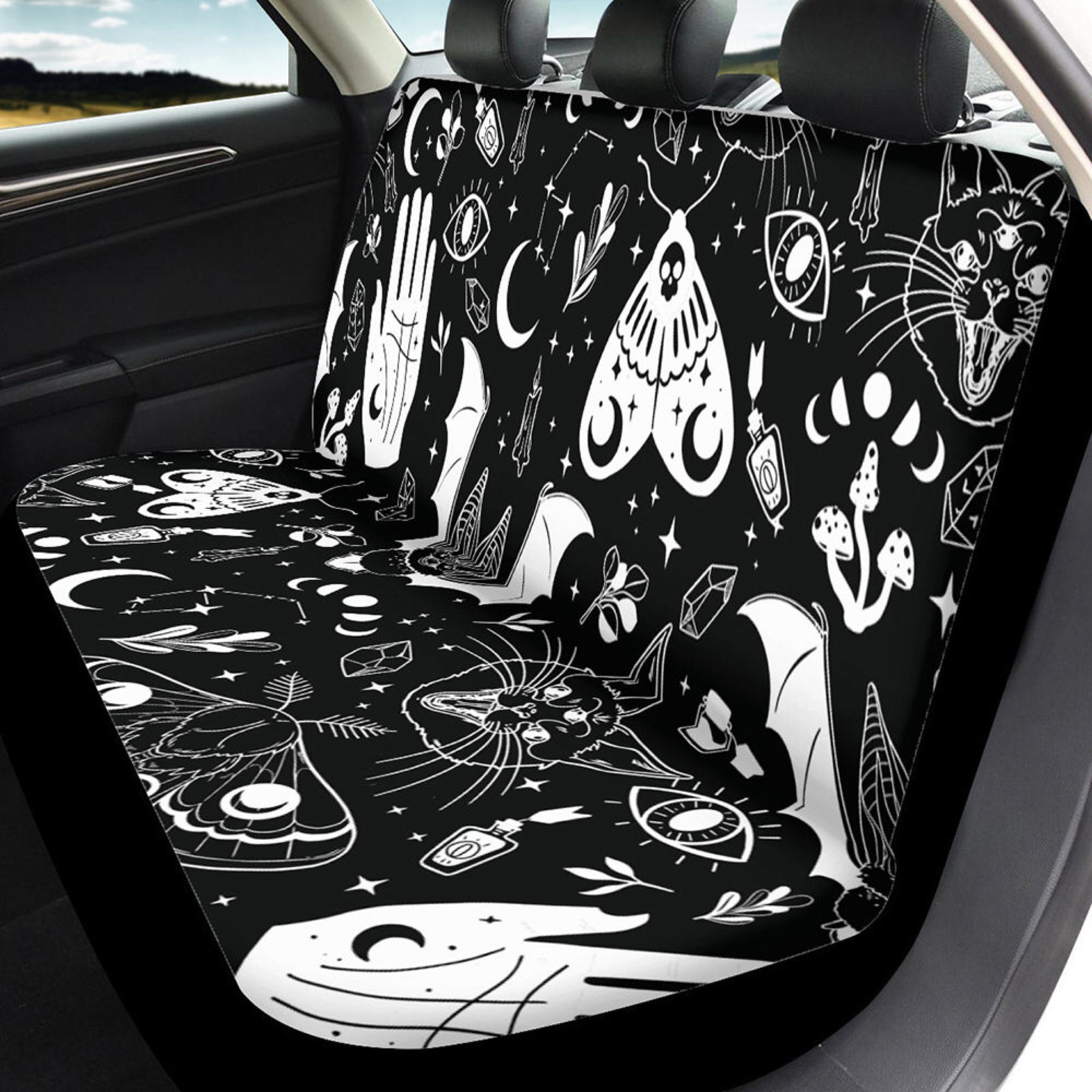 Spooky Ghosts Gothic Car Back Seat Covers Car Mats Goth Aesthetic Car  Accessories Kawaii Emo Womens Car Seat Matching Car Accessories 
