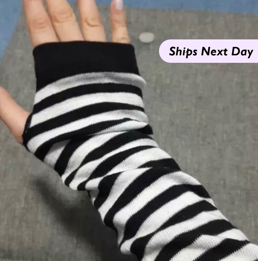 ✓ Aesthetic White emo warmer sleeve Halloween goth