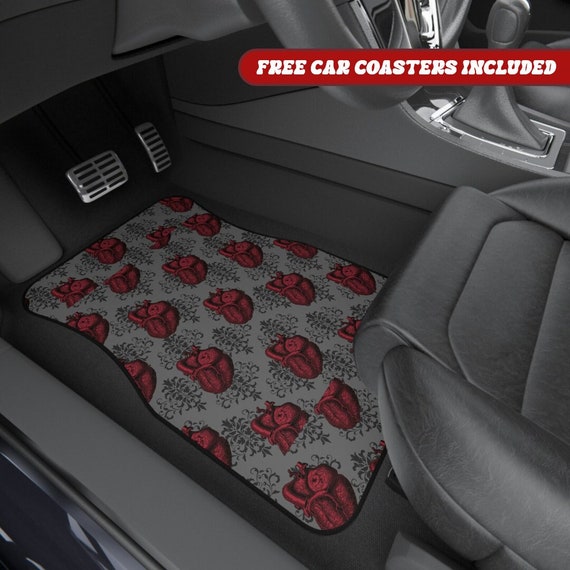 Gothic Heart Car Seat Covers Set of 2 more Colors Custom Car Decor Car Mats  set of 4 Matching Set Car Accessories Front & Rear 