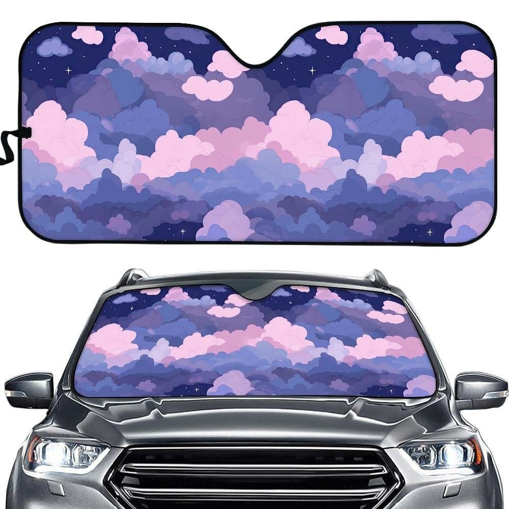 Dreamy Clouds Pastel Sky Sunshade for Windshield Aesthetic Clouds Womens  Car Accessories Matching Car Accessories Seat Cover License 