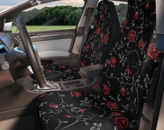 Metallic Scarlet Rose Car Seat Covers