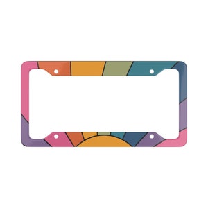 70s Sun Rainbow Groovy License Plate Frame