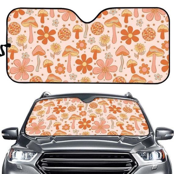 Mushroom Sunshade for Windshield Retro Cottagecore Womens Car Accessories  Matching Car Accessories Seat Cover License 
