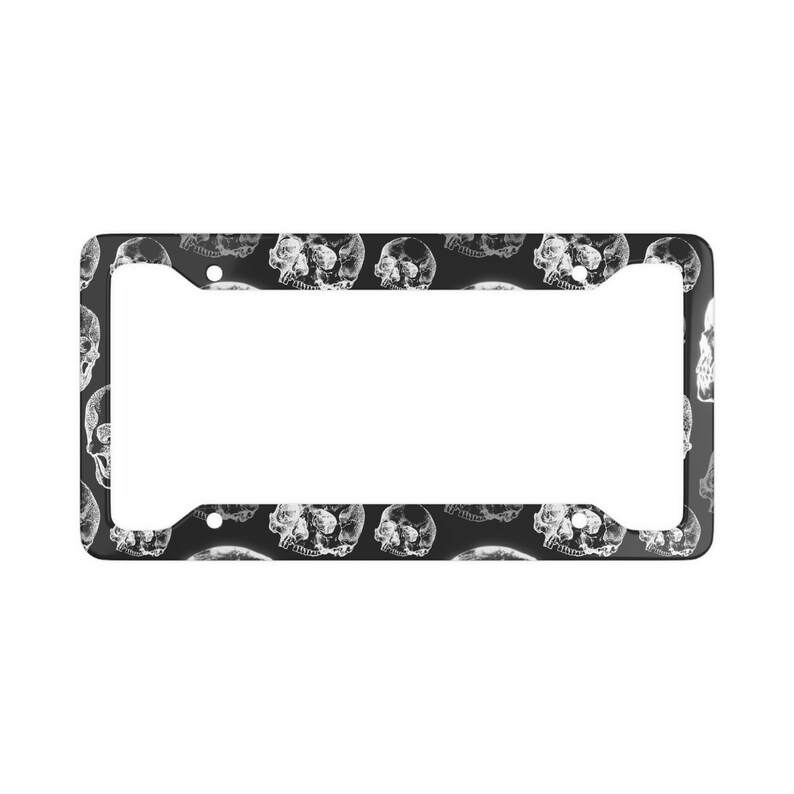 Emo Gothic Metal Skull License Plate Frame Goth Car Etsy