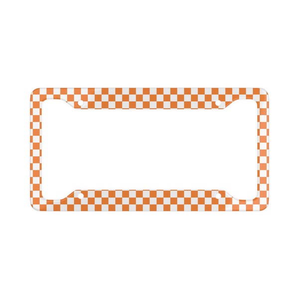 Orange Checkered License Plate Frame (More Colors)