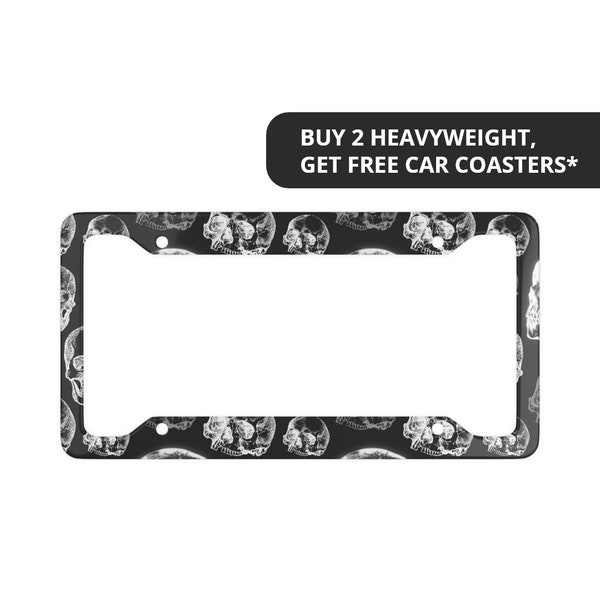 Emo Gothic Metal Skull License Plate Frame | Goth Car Accessories | Custom License Plate
