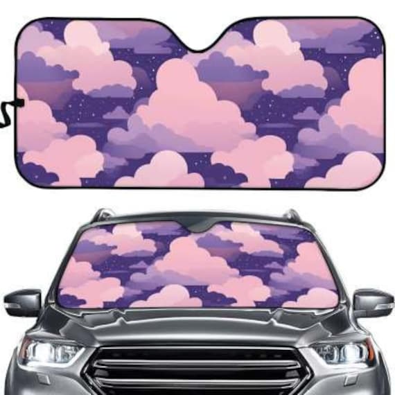 Dreamy Clouds Pastel Sky Sunshade for Windshield Aesthetic Clouds Womens  Car Accessories Matching Car Accessories Seat Cover License 