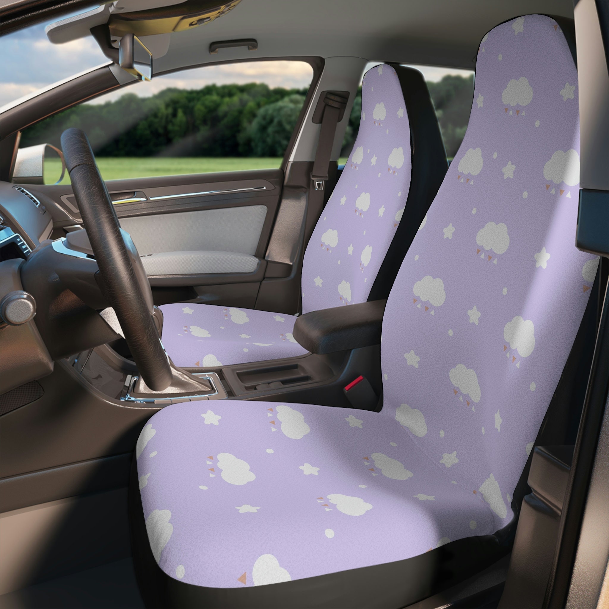 Discover Sweet Dreams Puple Clouds Cute Womens Car Seat Covers | Kawaii Car Decor