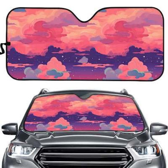 Pastel Sunset Sky Sunshade for Windshield Cozy Gamer Aesthetic Clouds Womens  Car Accessories Matching Car Accessories 