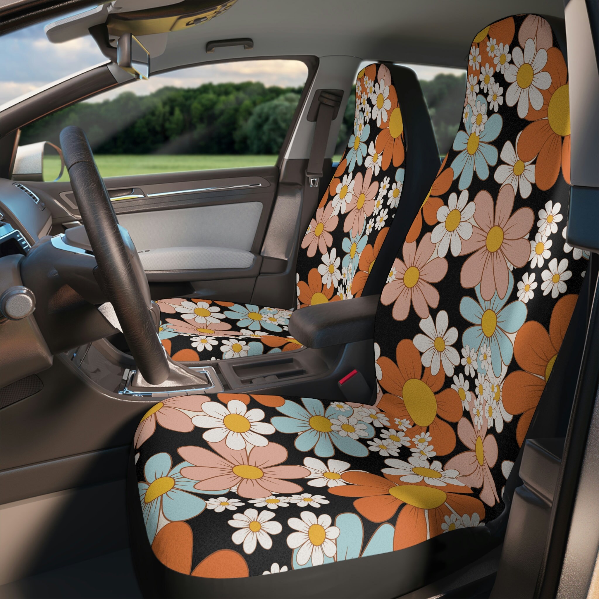 Cottagecore Grandma Garden Floral Car Accessories