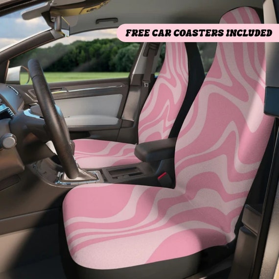 Pink Swirl Retro Groovy Car Seat Covers Y2K Car Accessories Aesthetic Womens  Car Accessories Gift for Her 