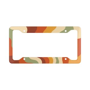 70s Swirl Aesthetic License Plate Frame