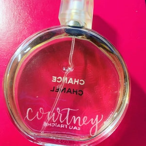 Engraved perfume bottle