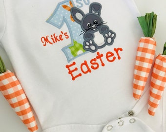 Baby Boy 1st Easter Outfit / Primer Traje de Pascua / Blue Bunny Outfit