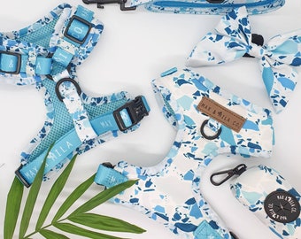 Sky Terrazzo designer dog harness set
