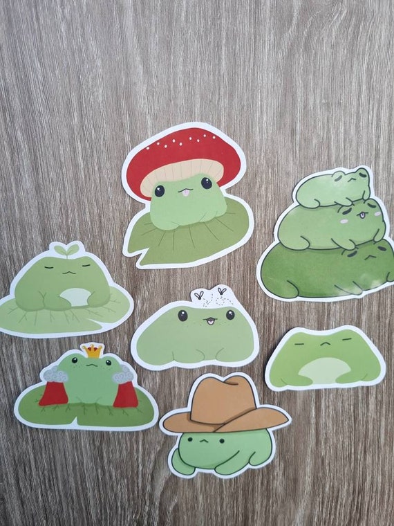 Froggy Sticker Bundle/ Cute Frog Stickers/ Cottagecore Kawaii