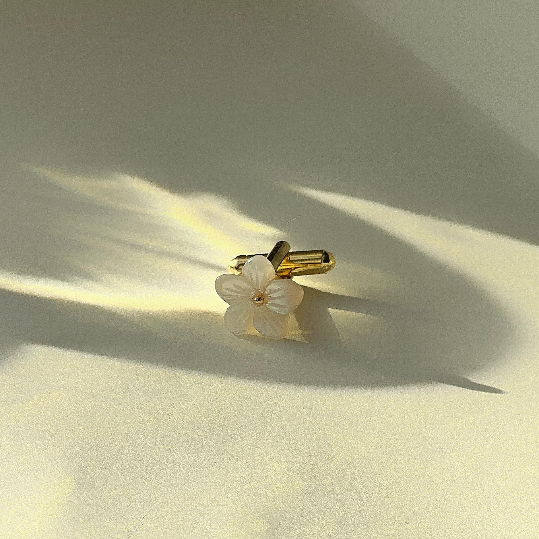 simple sampaguita (jasmine) cufflinks