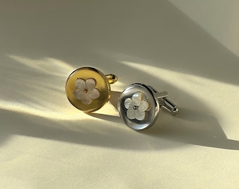 mini sampaguita (jasmine) cufflinks