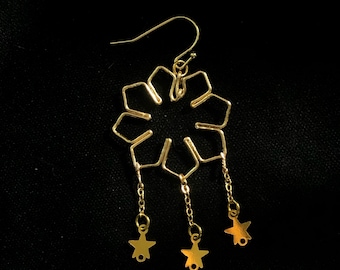 araw (sun) & stars earrings - philippine sun (different metals available)